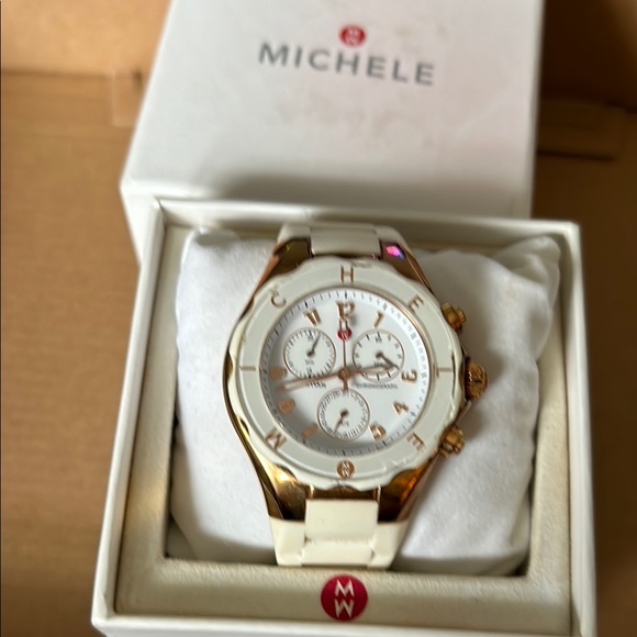 Michele Women's Watch - Gold and White - Picture 1 of 12